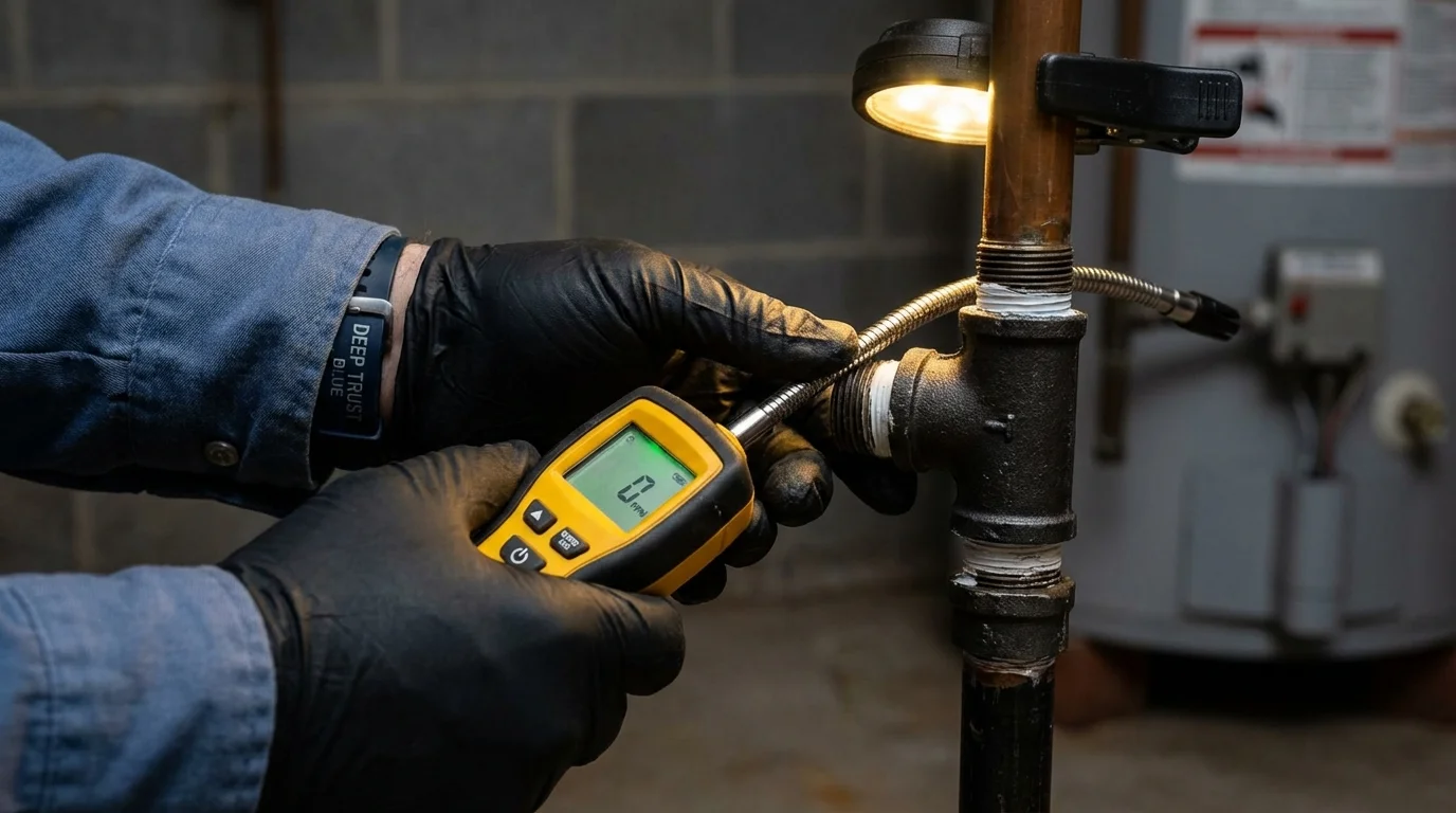 Gas leak detection with electronic sniffer by Johns Plumbing LLC in South Lake Tahoe