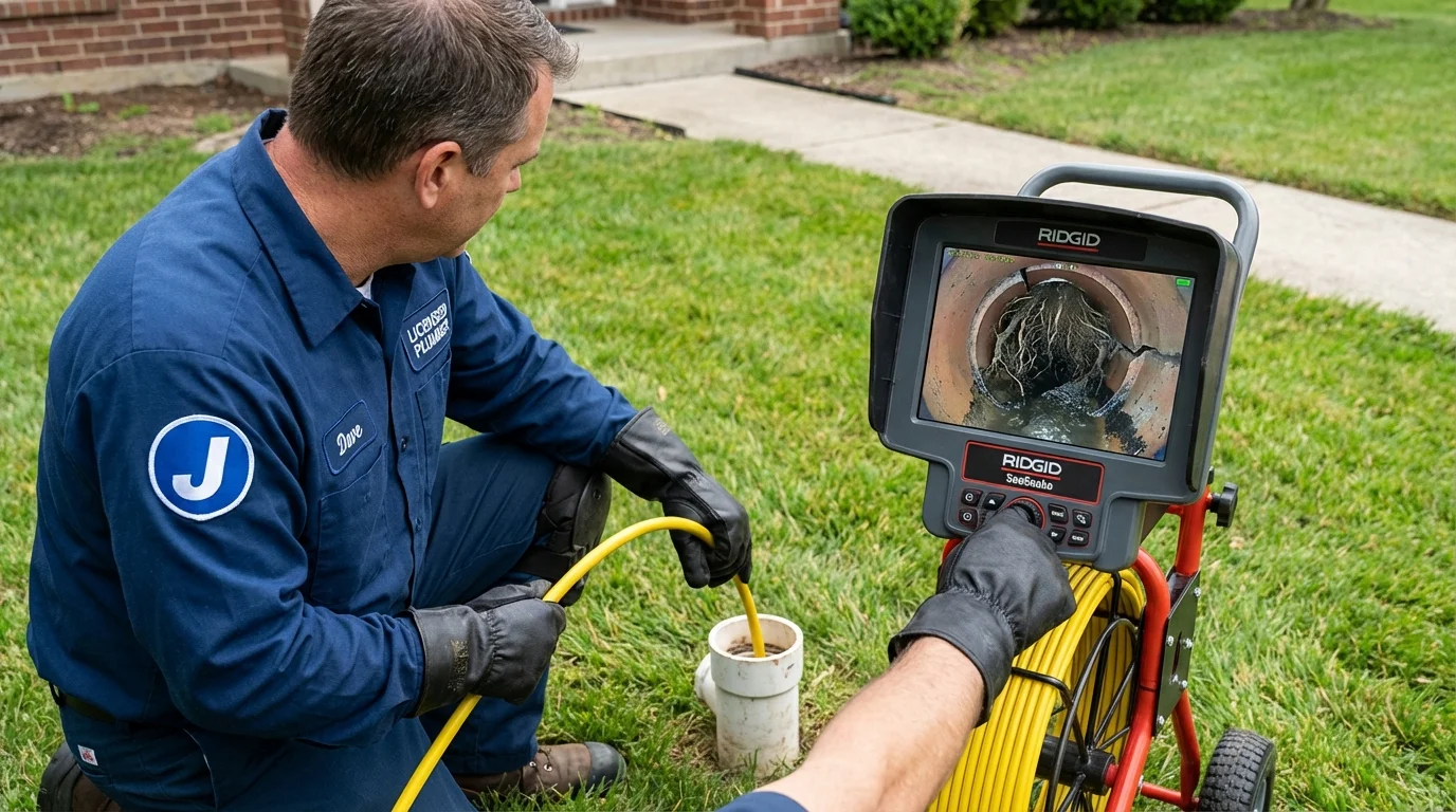 Sewer camera inspection being performed by Johns Plumbing LLC in South Lake Tahoe